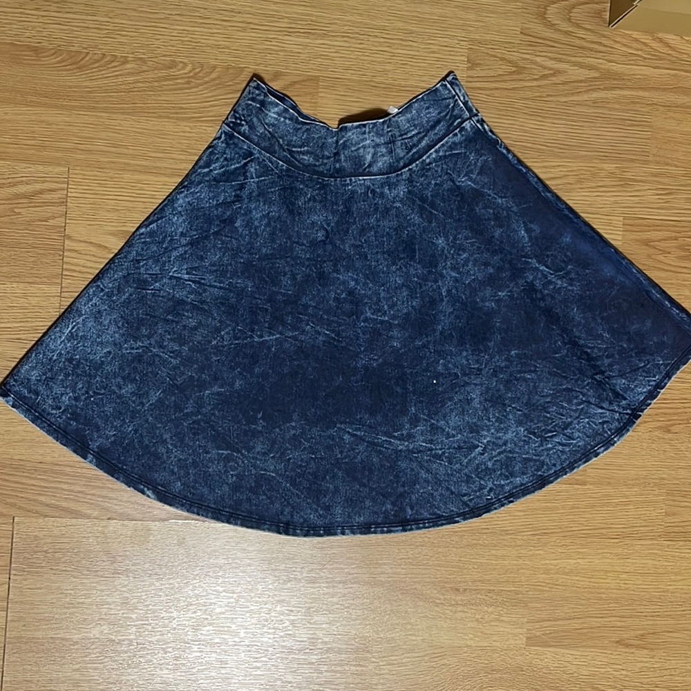 CEMI CERI ACID WASH DENIM SKIRT